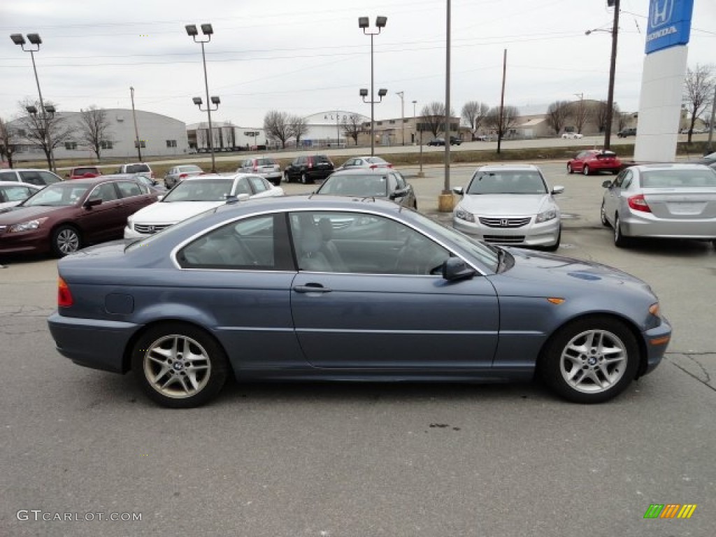 2004 3 Series 325i Coupe - Steel Blue Metallic / Grey photo #6
