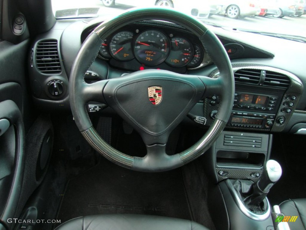 2003 Porsche 911 Turbo Coupe Black Steering Wheel Photo #62015023