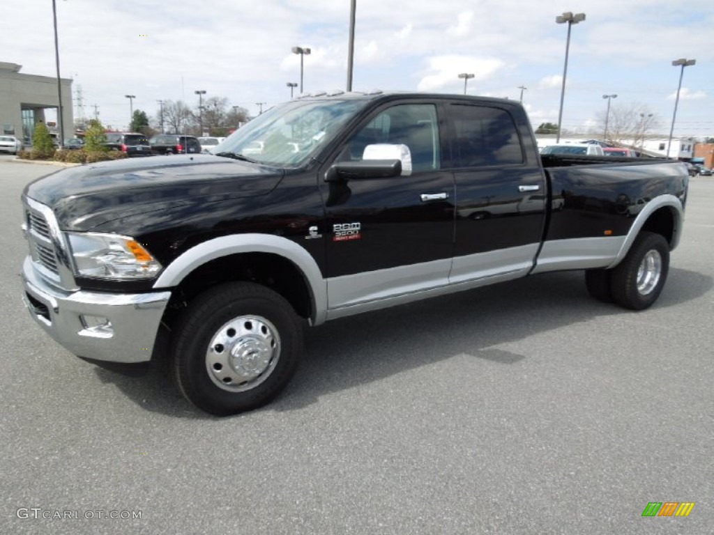 2012 Ram 3500 HD Laramie Crew Cab 4x4 Dually - Black / Dark Slate photo #1