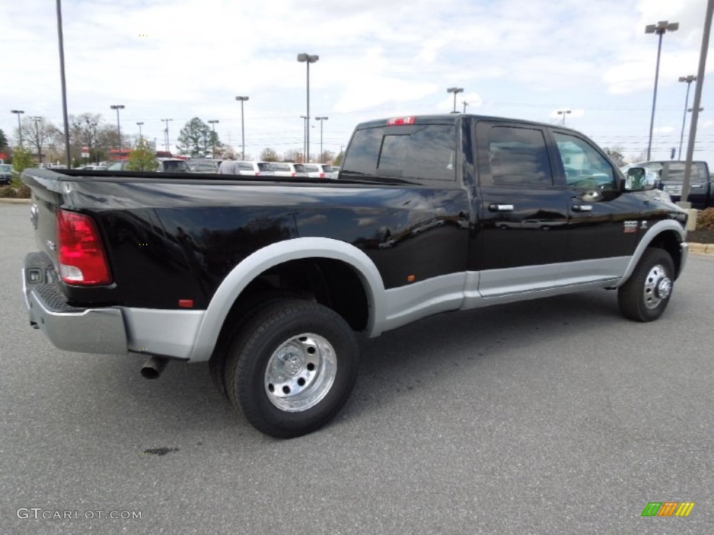 Black 2012 Dodge Ram 3500 HD Laramie Crew Cab 4x4 Dually Exterior Photo #62017717