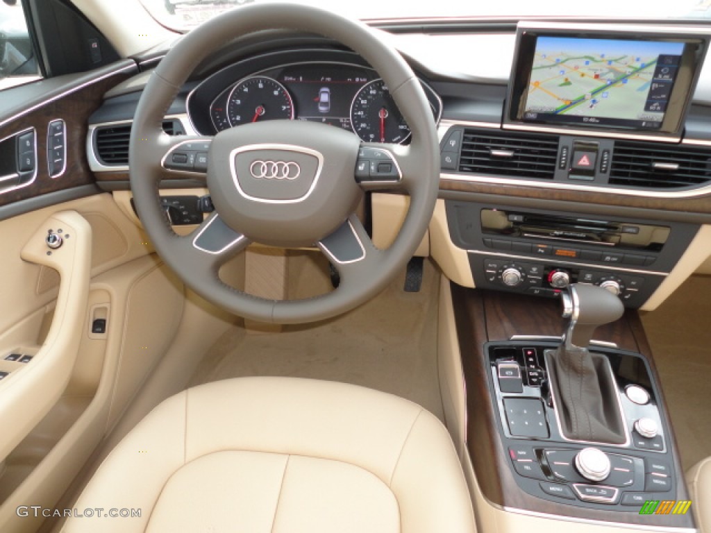 2012 Audi A6 2.0T Sedan Velvet Beige Dashboard Photo #62021802