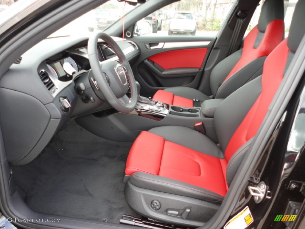 Black/Magma Red Interior 2012 Audi S4 3.0T quattro Sedan Photo #62022354
