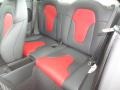 2012 Audi TT Black/Magma Red Interior Rear Seat Photo