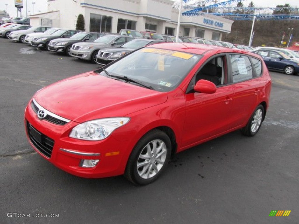 2009 Elantra Touring - Chilipepper Red / Black photo #6