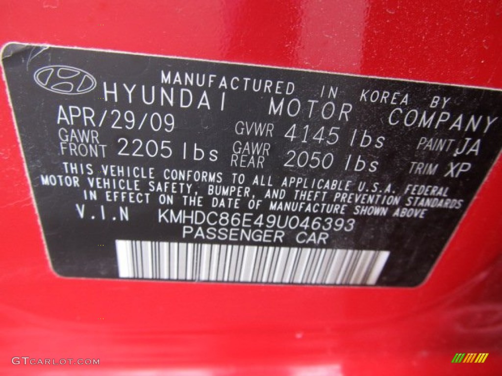 2009 Elantra Touring - Chilipepper Red / Black photo #24