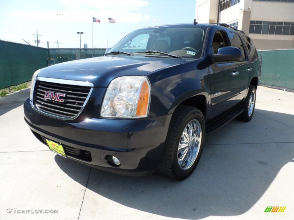 2007 Yukon SLT - Deep Blue Metallic / Light Tan photo #7