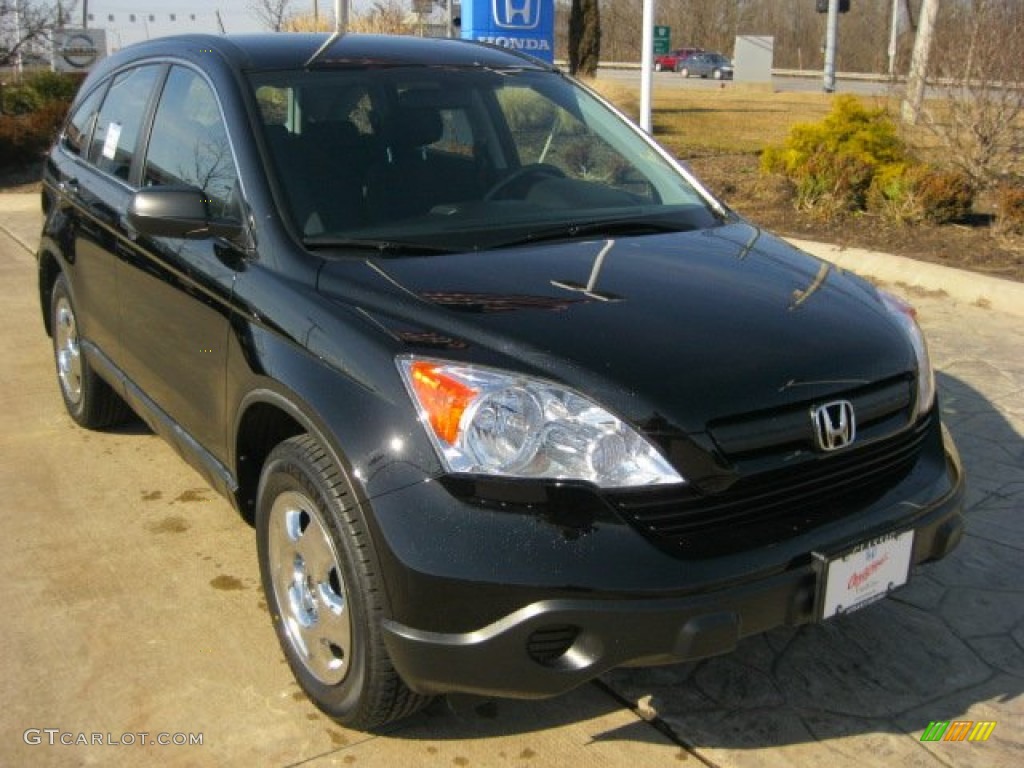 2009 CR-V LX 4WD - Crystal Black Pearl / Black photo #3