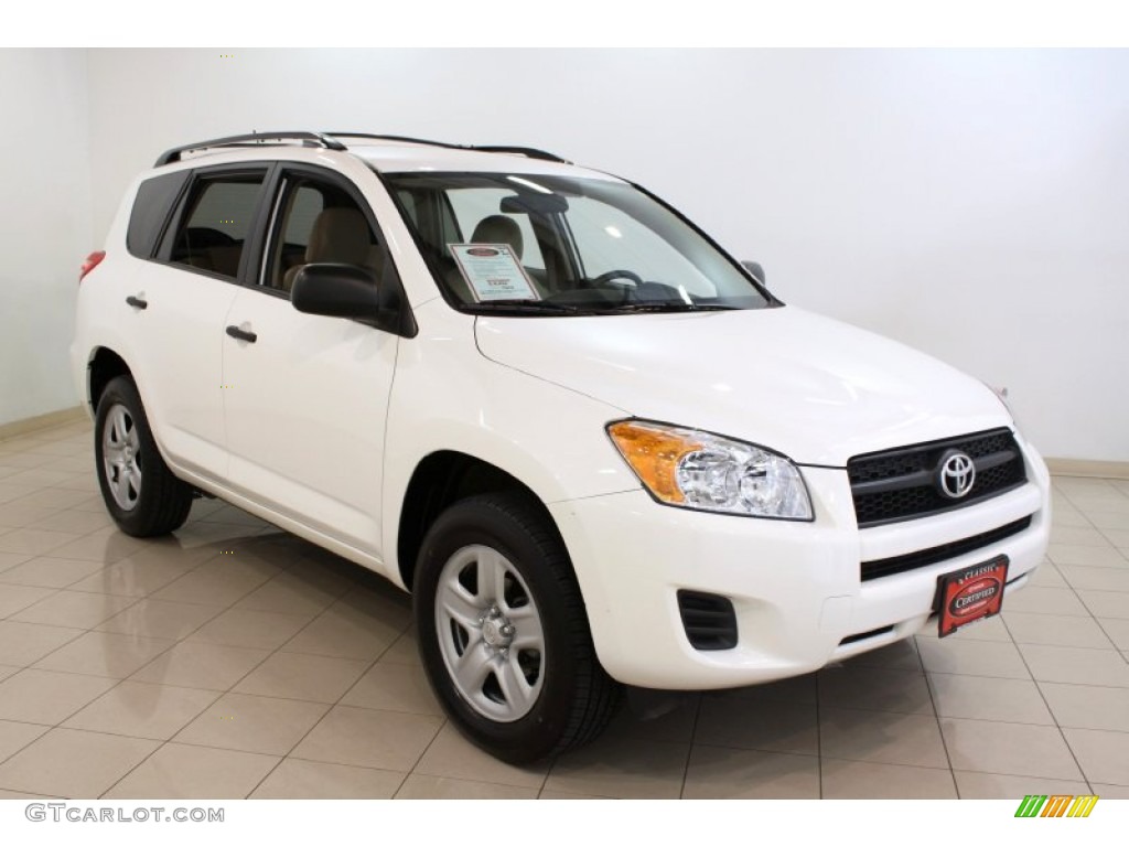 2009 RAV4 4WD - Super White / Sand Beige photo #1