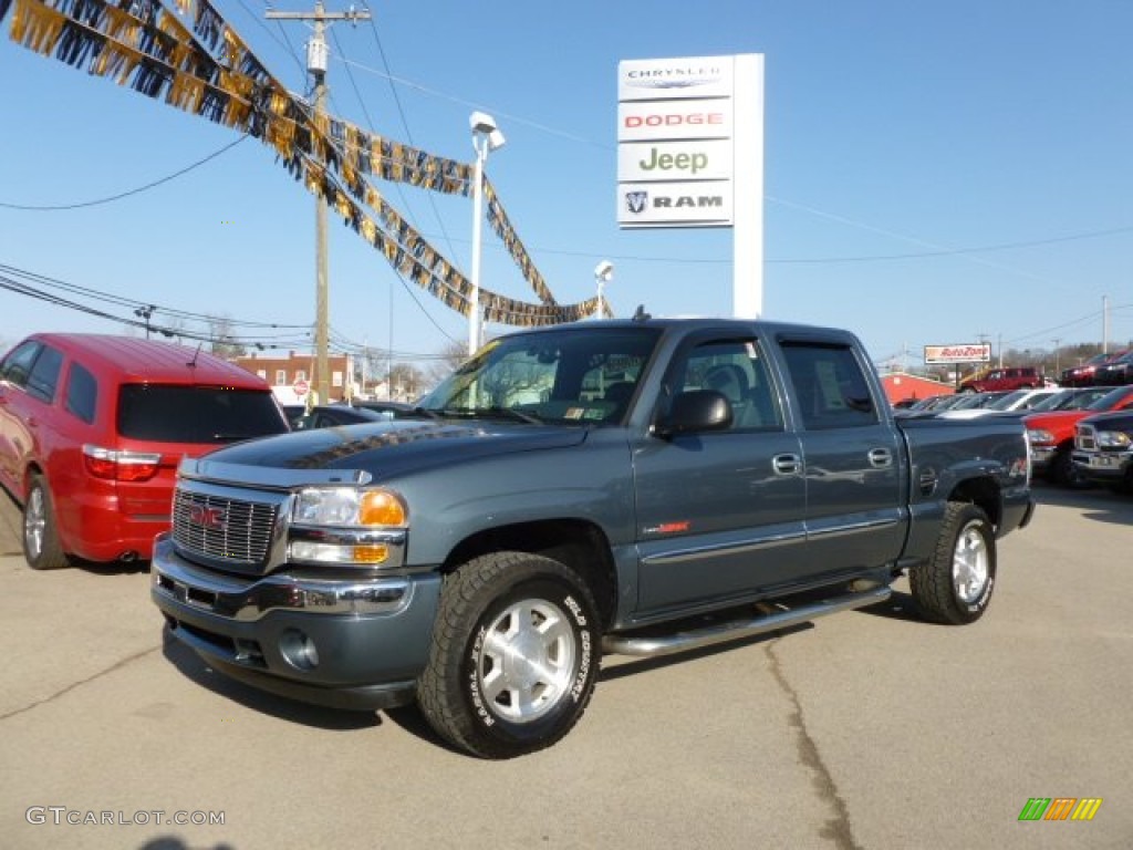 2006 Sierra 1500 SLE Crew Cab 4x4 - Stealth Gray Metallic / Dark Pewter photo #1