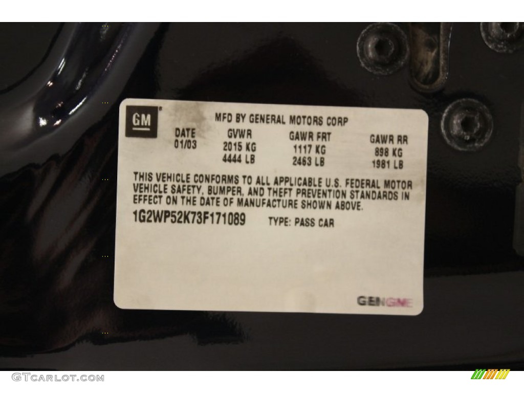 2003 Grand Prix GT Sedan - Blue Black Metallic / Graphite photo #28