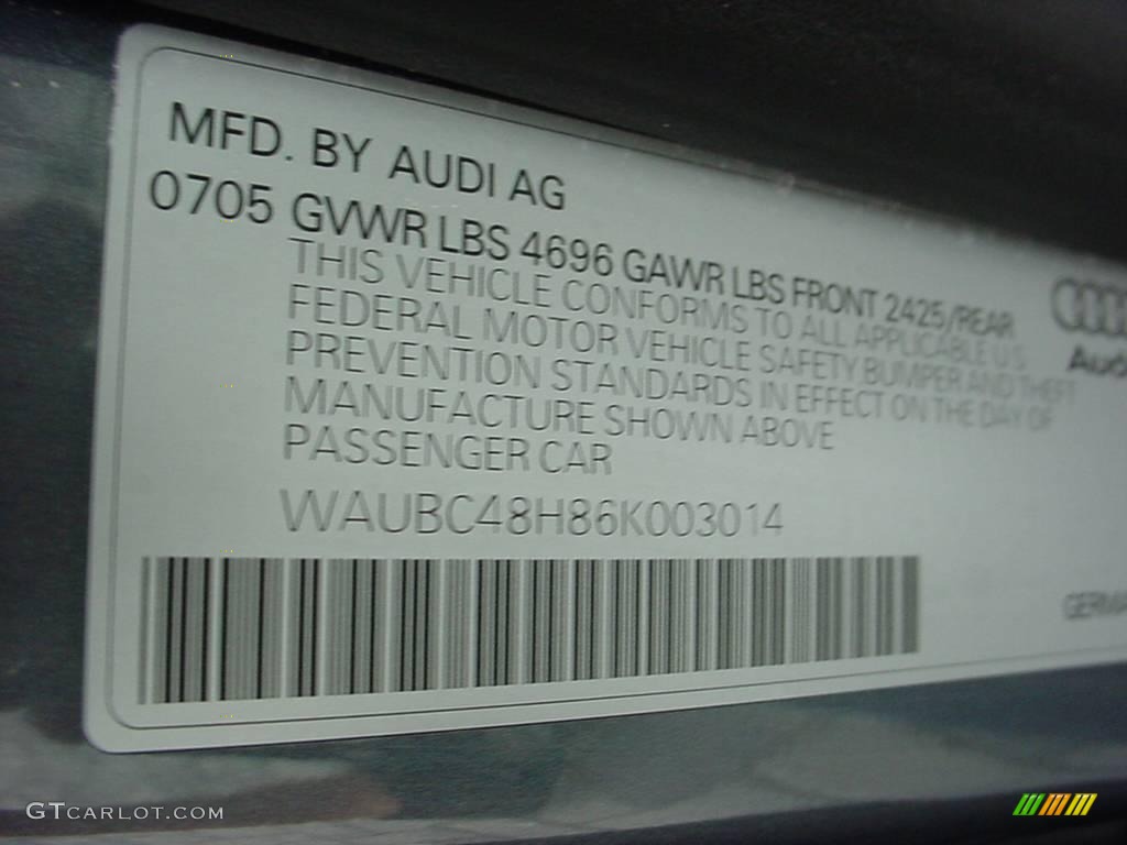 2006 A4 1.8T Cabriolet - Dolphin Gray Metallic / Platinum photo #17