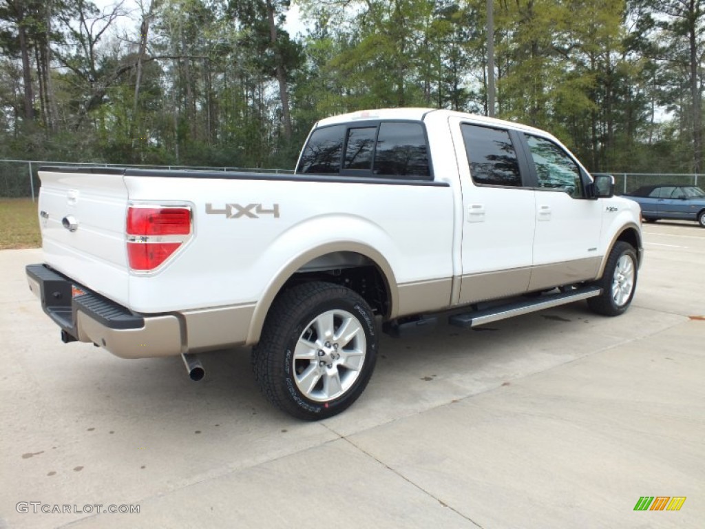 2012 F150 Lariat SuperCrew 4x4 - White Platinum Metallic Tri-Coat / Pale Adobe photo #5