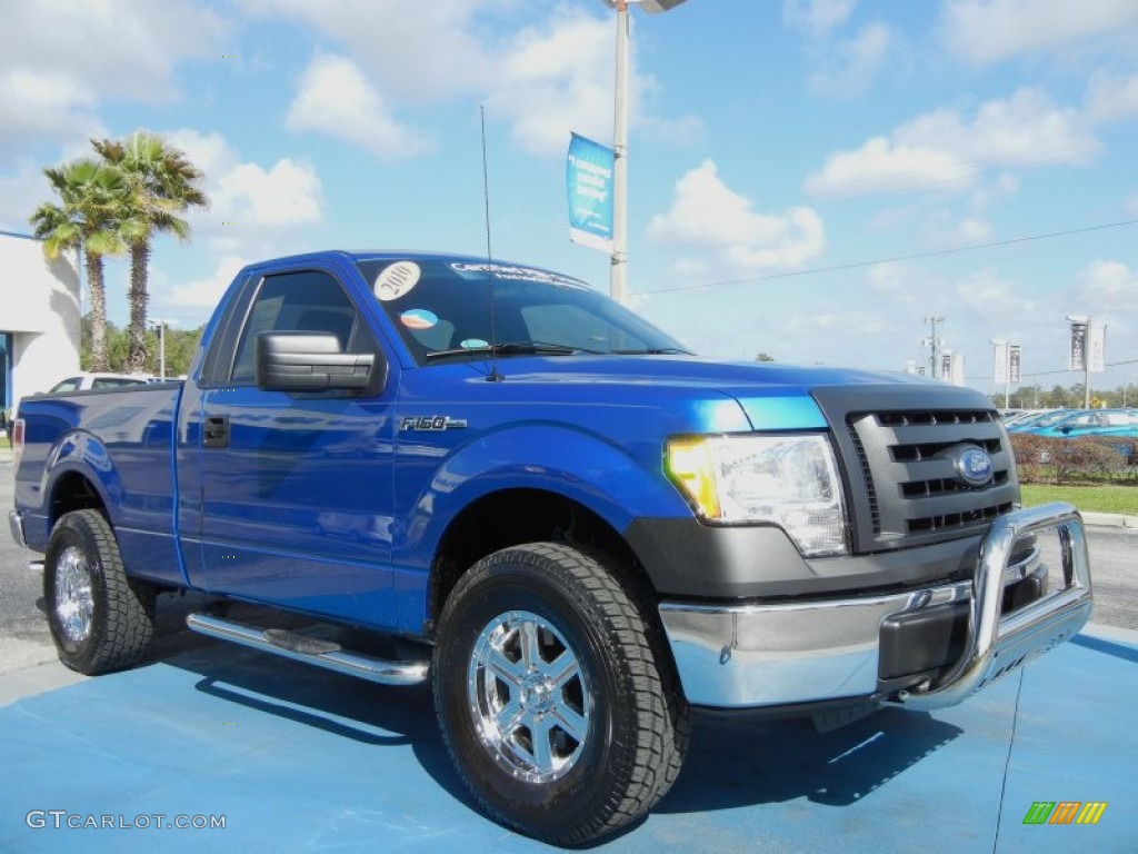 2010 F150 XL Regular Cab - Blue Flame Metallic / Medium Stone photo #7