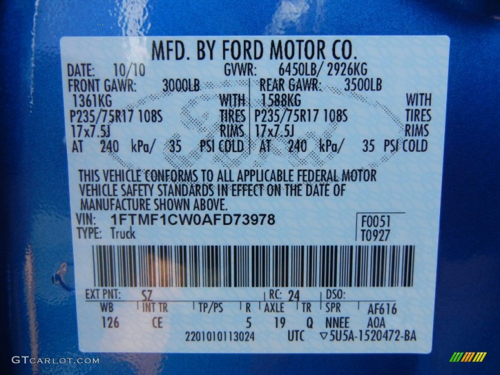 2010 F150 XL Regular Cab - Blue Flame Metallic / Medium Stone photo #23