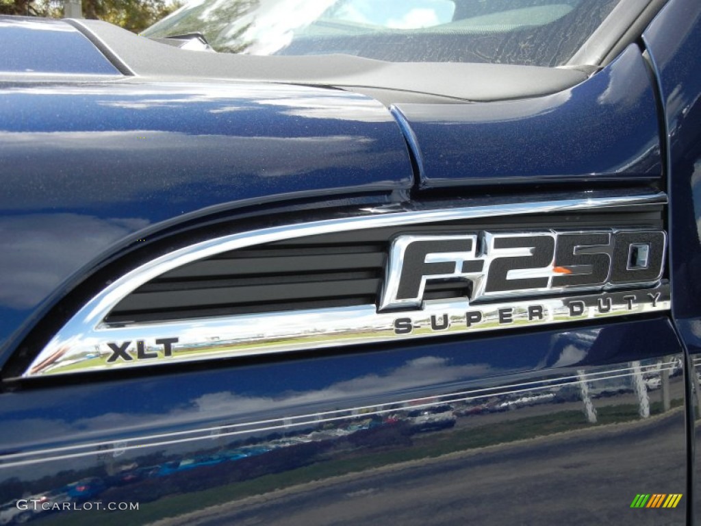 2012 F250 Super Duty XLT Crew Cab - Dark Blue Pearl Metallic / Steel photo #4