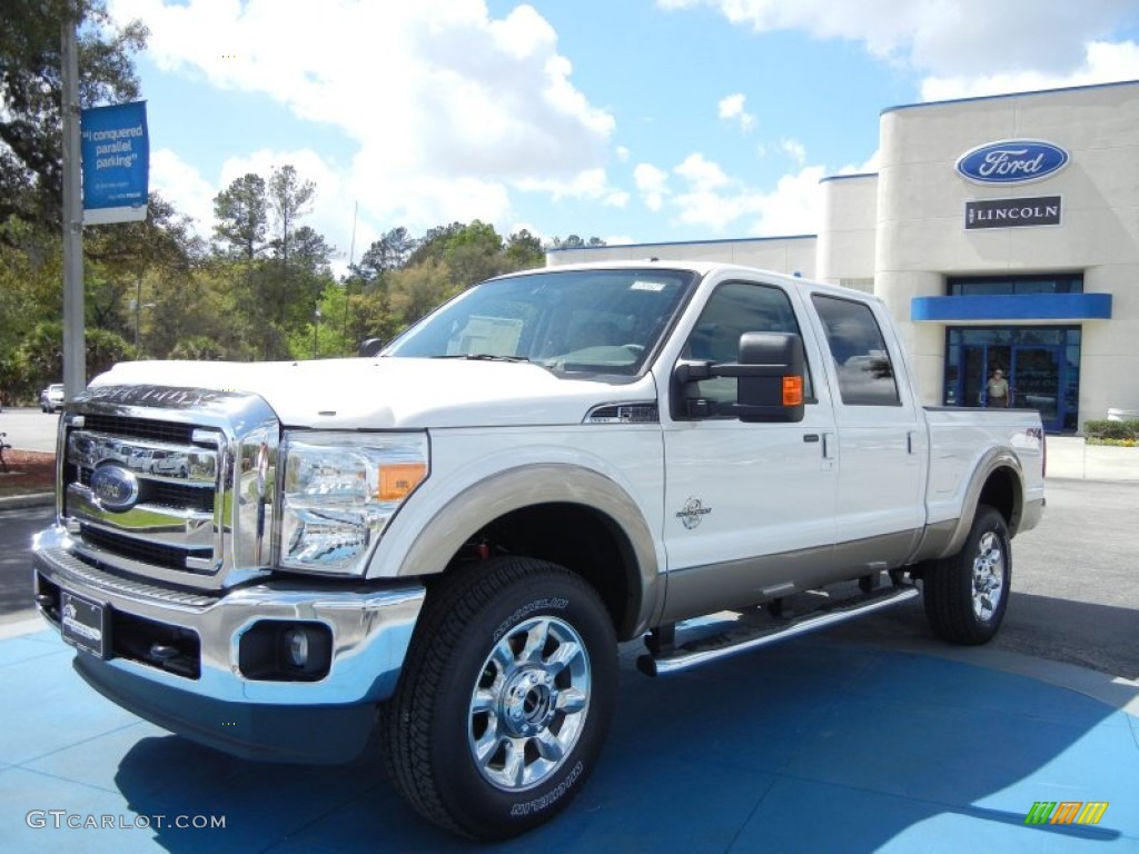 White Platinum Metallic Tri-Coat Ford F350 Super Duty