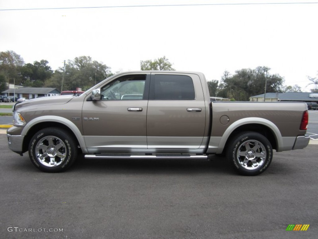 2009 Ram 1500 Laramie Crew Cab - Austin Tan Pearl / Light Pebble Beige/Bark Brown photo #4