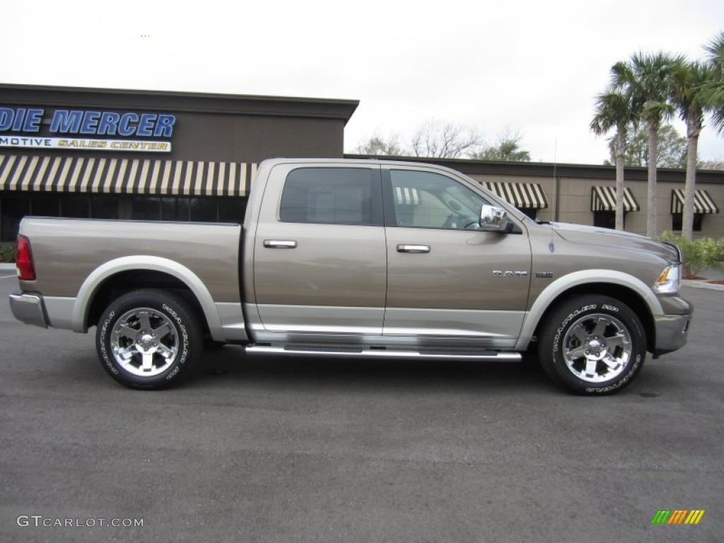 2009 Ram 1500 Laramie Crew Cab - Austin Tan Pearl / Light Pebble Beige/Bark Brown photo #8