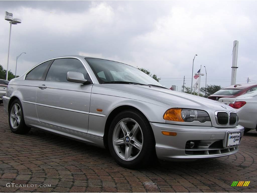 2002 3 Series 325i Coupe - Titanium Silver Metallic / Grey photo #7