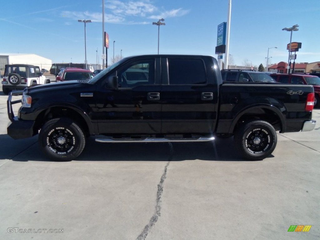 2005 F150 Lariat SuperCrew 4x4 - Black / Black photo #6