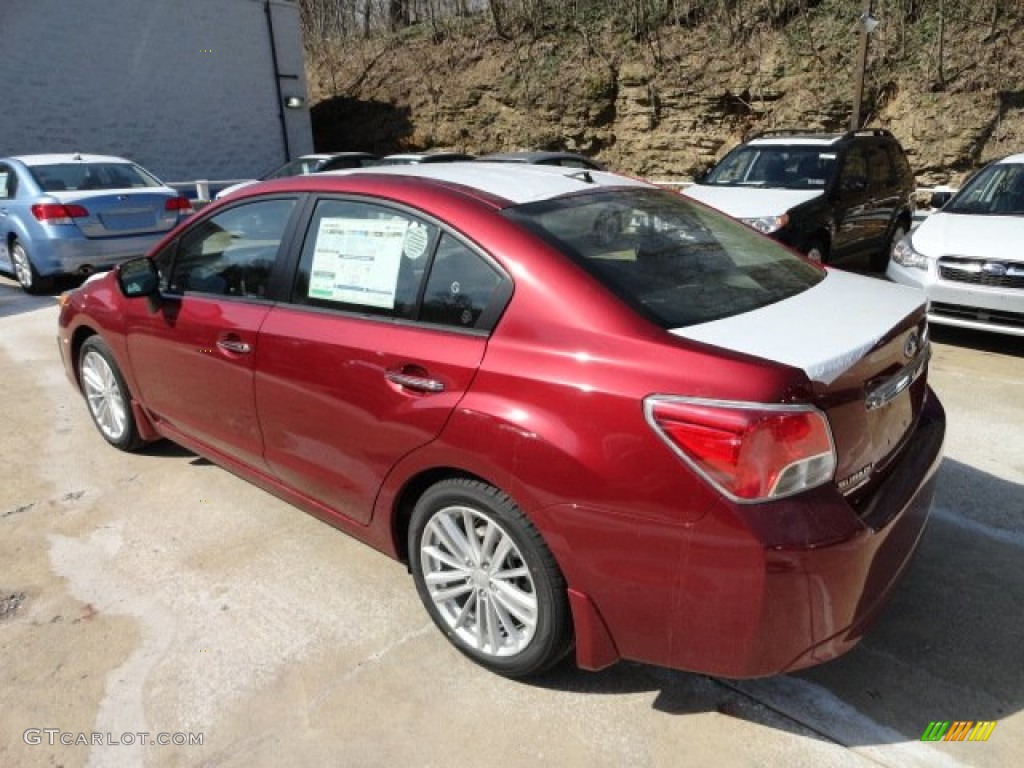 2012 Impreza 2.0i Limited 4 Door - Camellia Red Pearl / Black photo #2