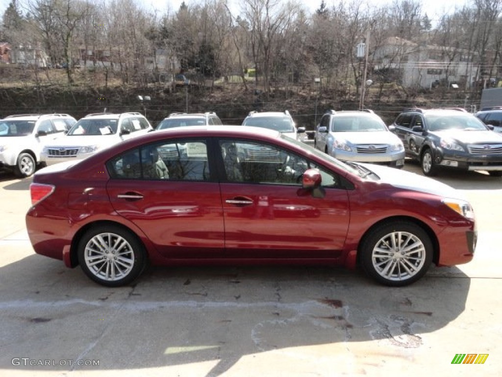 2012 Impreza 2.0i Limited 4 Door - Camellia Red Pearl / Black photo #4