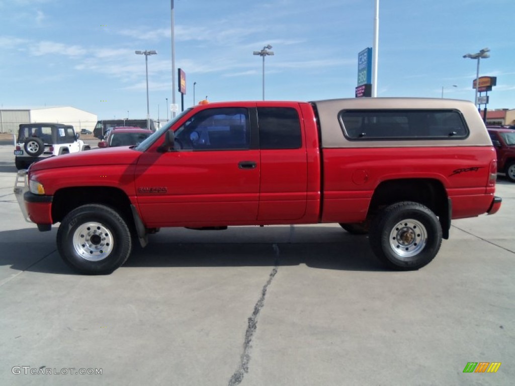 1998 Ram 2500 Laramie Extended Cab 4x4 - Flame Red / Tan photo #6