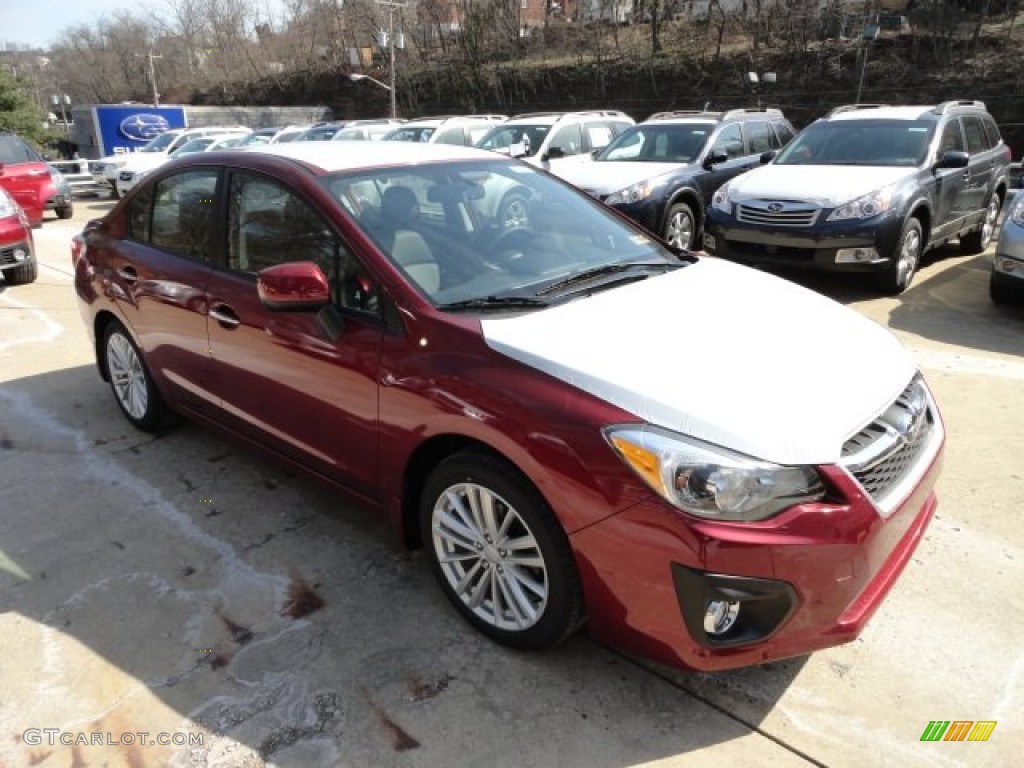 2012 Impreza 2.0i Limited 4 Door - Camellia Red Pearl / Black photo #5