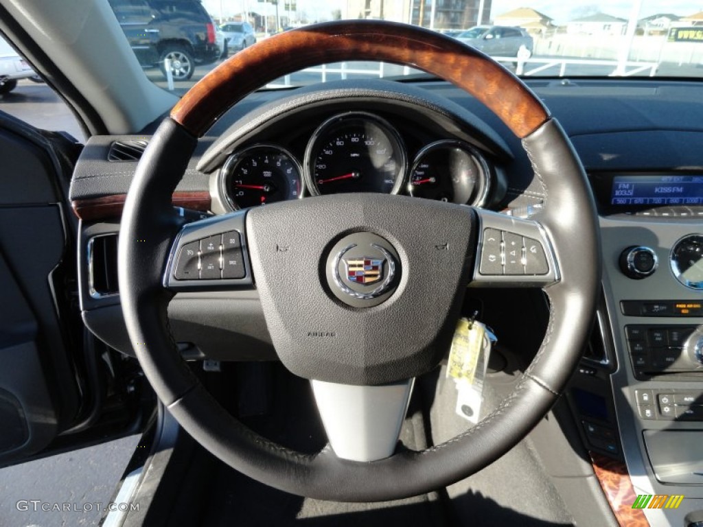 2012 Cadillac CTS 3.0 Sedan Ebony/Ebony Steering Wheel Photo #62041602