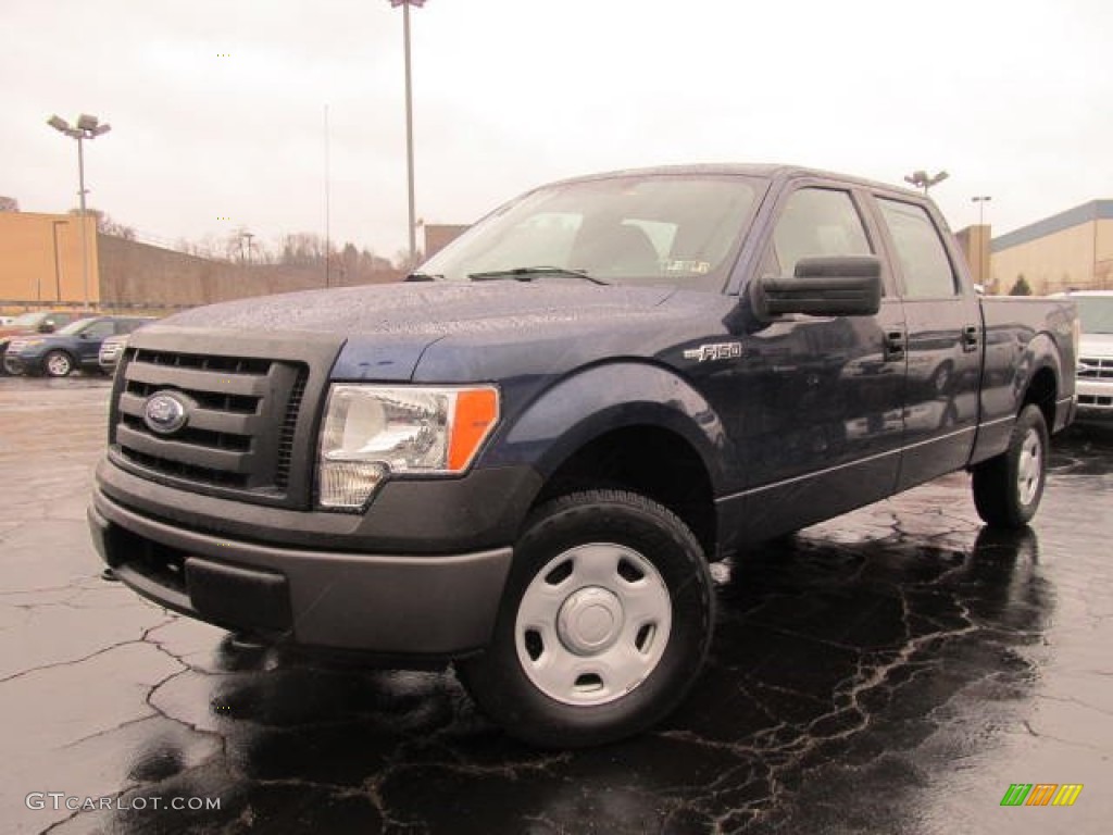 2009 F150 XL SuperCrew 4x4 - Dark Blue Pearl Metallic / Stone/Medium Stone photo #1