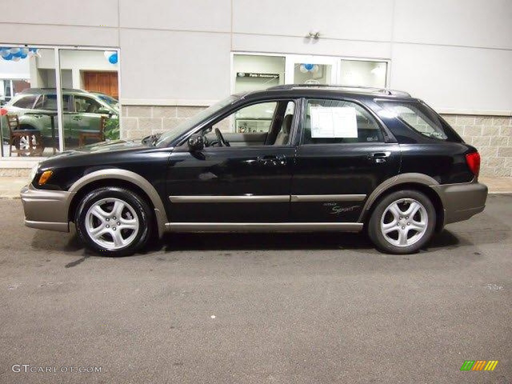 2002 Impreza Outback Sport Wagon - Midnight Black Pearl / Gray photo #2