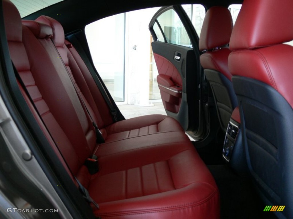Black/Radar Red Interior 2011 Dodge Charger R/T Plus Photo #62049192