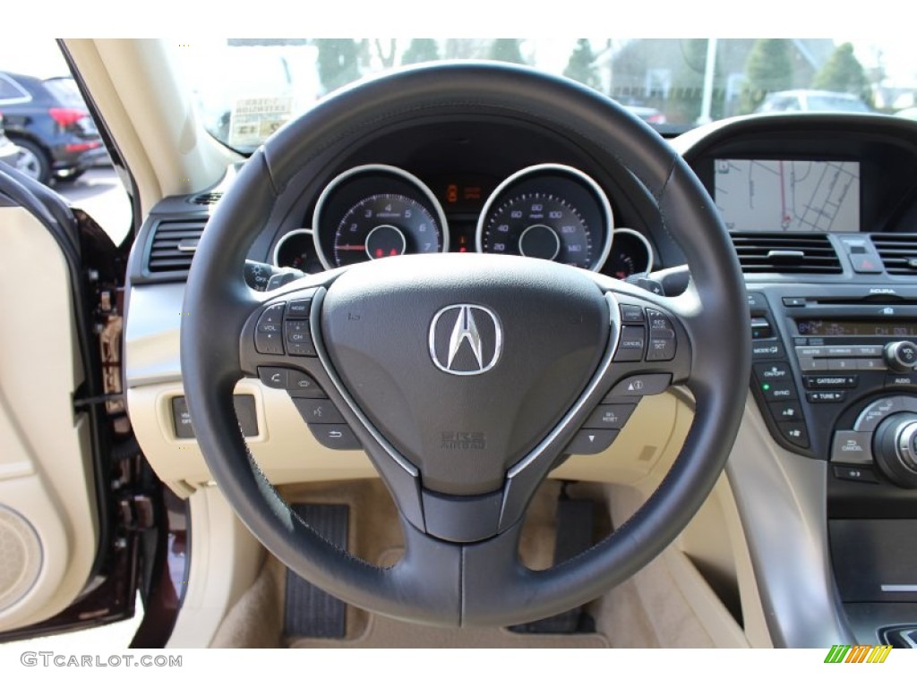 2009 Acura TL 3.5 Parchment Steering Wheel Photo #62049750