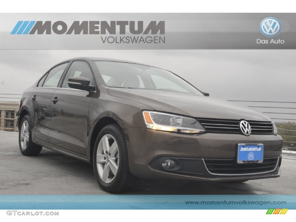 2012 Jetta TDI Sedan - Toffee Brown Metallic / Cornsilk Beige photo #1