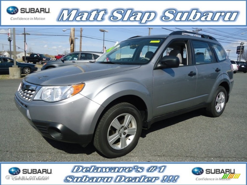 2011 Forester 2.5 X - Steel Silver Metallic / Black photo #1