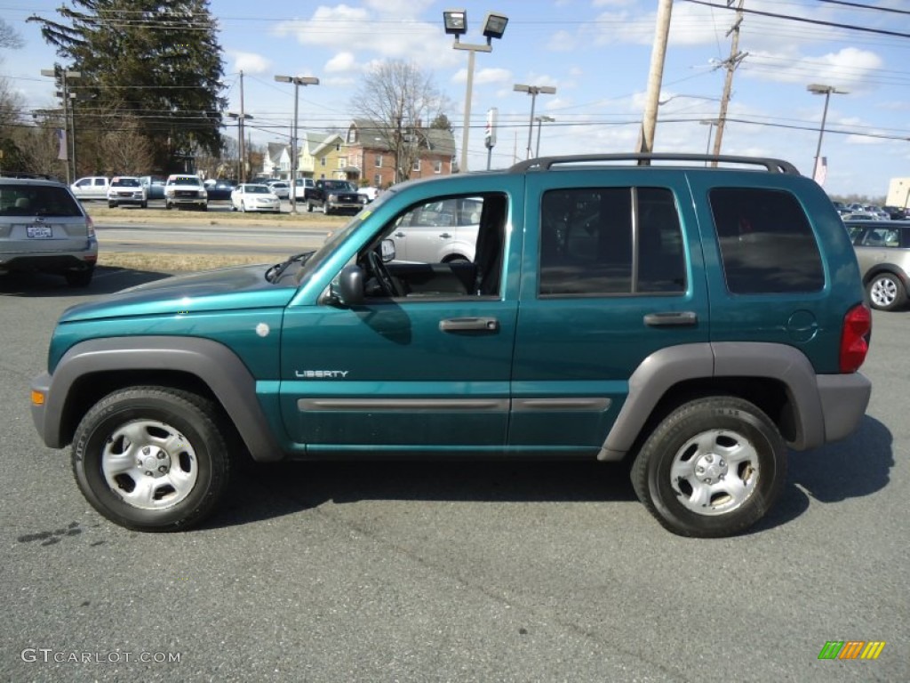 2004 Liberty Sport 4x4 - Timberline Green Pearl / Dark Slate Gray photo #9