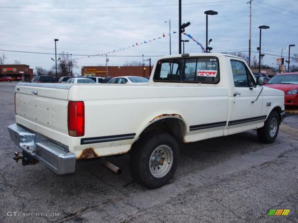 1991 F150 XLT Regular Cab - Colonial White / Dark Charcoal photo #3