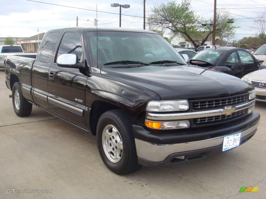 2000 Silverado 1500 LS Extended Cab - Onyx Black / Medium Gray photo #1