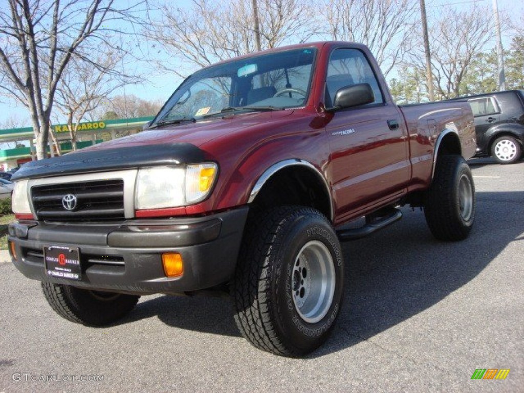 1998 Tacoma Regular Cab 4x4 - Sunfire Red Pearl Metallic / Gray photo #8