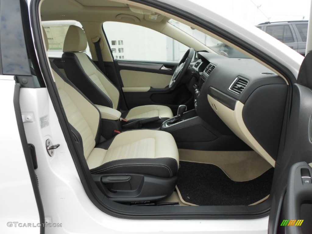 2 Tone Cornsilk/Black Interior 2012 Volkswagen Jetta SEL Sedan Photo #62060913