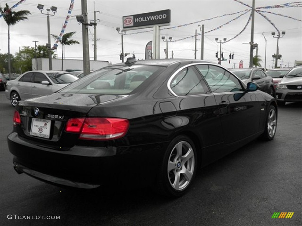 2008 3 Series 328xi Coupe - Jet Black / Cream Beige photo #11