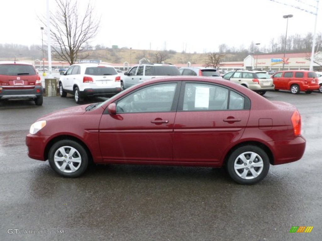 Wine Red 2010 Hyundai Accent GLS 4 Door Exterior Photo #62067834