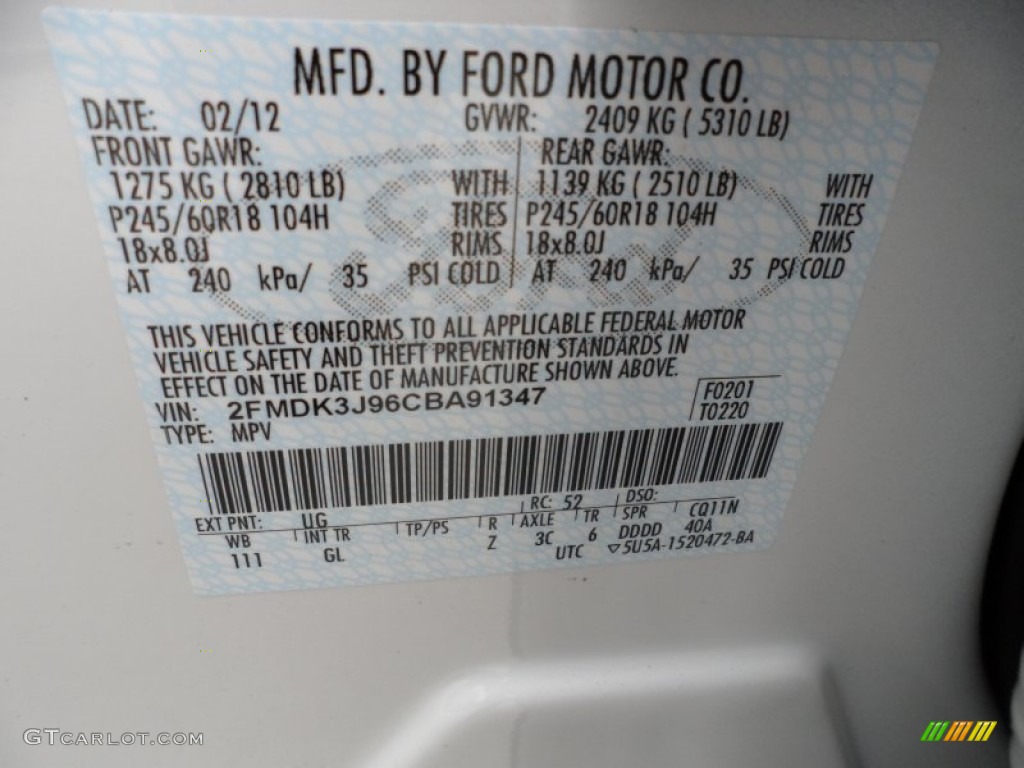 2012 Edge SEL EcoBoost - White Platinum Metallic Tri-Coat / Medium Light Stone photo #39