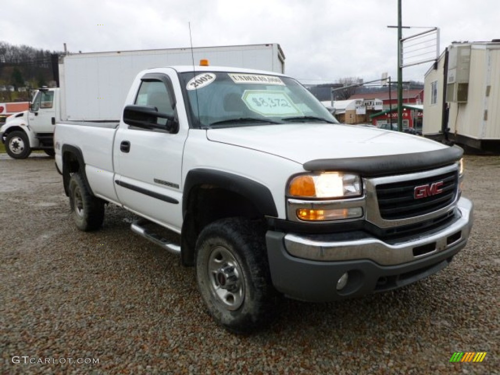 2003 Sierra 2500HD SLE Regular Cab 4x4 - Summit White / Dark Pewter photo #3