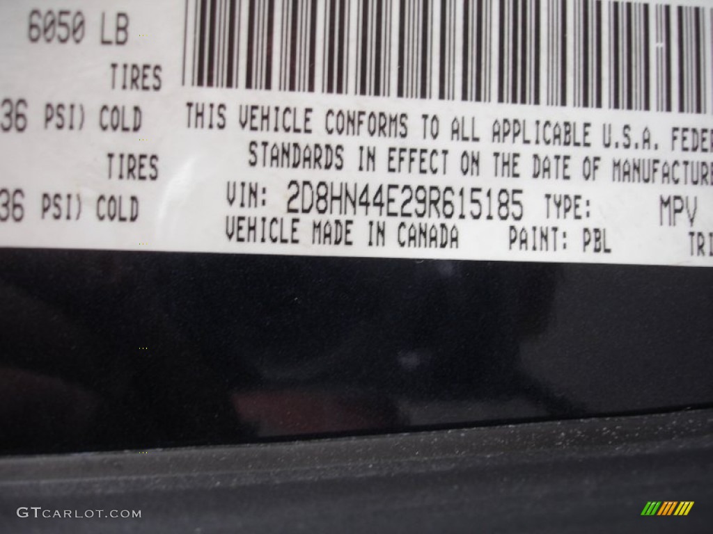 2009 Grand Caravan Color Code PBL for Modern Blue Pearl Photo #62076152