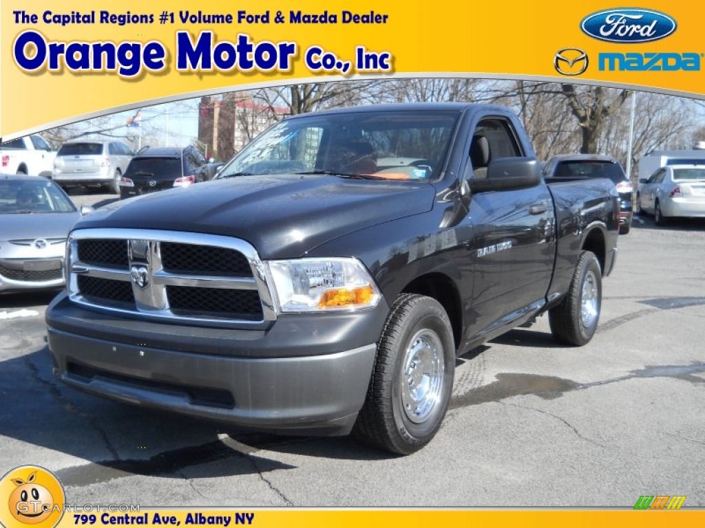 2011 Ram 1500 ST Regular Cab - Brilliant Black Crystal Pearl / Dark Slate Gray/Medium Graystone photo #1