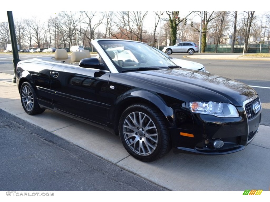 2009 A4 2.0T Cabriolet - Brilliant Black / Beige photo #7