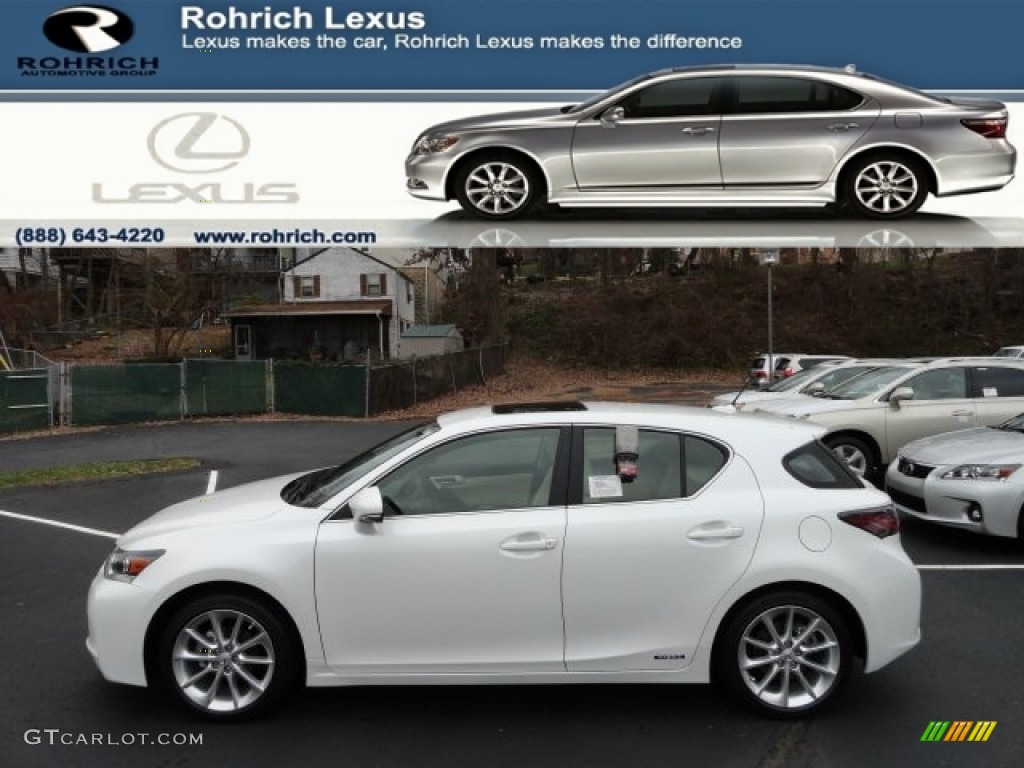 2012 CT 200h Hybrid Premium - Starfire White Pearl / Caramel Nuluxe photo #1
