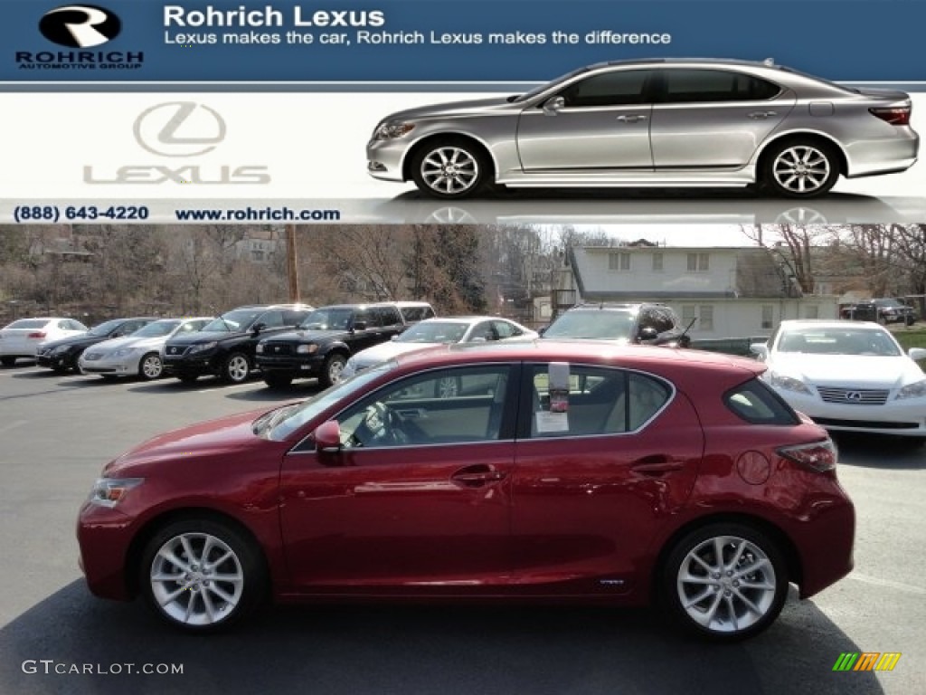 2012 CT 200h Hybrid Premium - Matador Red Mica / Ecru Nuluxe photo #1
