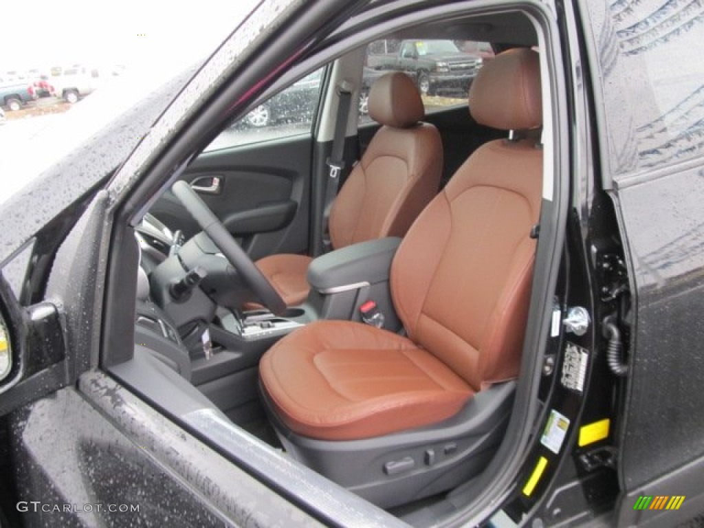 Black/Saddle Interior 2012 Hyundai Tucson Limited AWD Photo #62081561